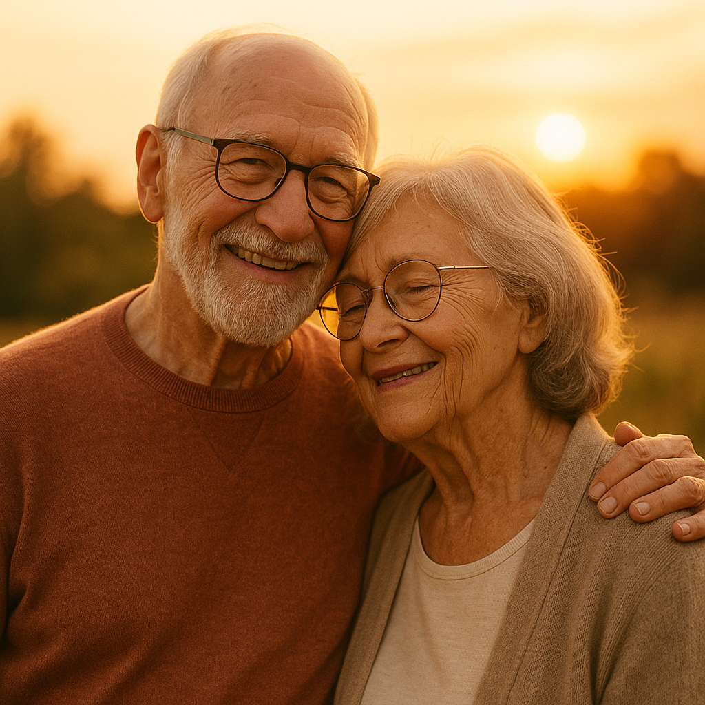 Elderly Couple at Golden Hour